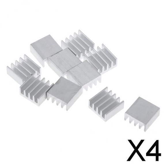 Conjunto de 10 Unidades Disipador de Calor en Aluminio, Eficaz Enfriamiento, 14x14x7 Mm, 4 piezas