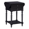 thumbnail image 2 of Home Square Wood Drop Leaf End Table in Black Finish - Set of 2, 2 of 11