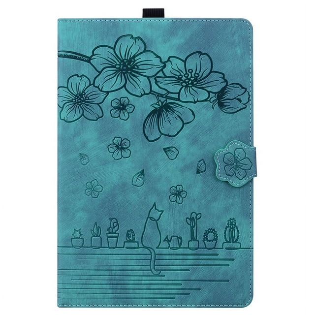 For iPad 9th Generation Case Embossed Flower Wallet Tablet Funda For iPad 10.2 9.7 Case For iPad 9 8 7 6 5 th Gen Air 1 2 Girls green iPad 10.2 9th 2021