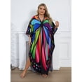 thumbnail image 5 of Edolynsa Caftans for Women Plus Size Swimwear Kaftan Cover up Loose Fit Beachwear Vacation Outfits Bathing Suit Coverups, 5 of 10