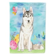 Carolines Treasures CK1898CHF Easter Eggs Siberian Husky Flag Canvas House Size Large multicolor