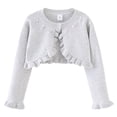 thumbnail image 3 of BULLPIANO Girls' Bolero Shrug Cardigan Sweaters Long Sleeve Button Closure Cute Lightweight Knit Cropped Cardigan, 3 of 8
