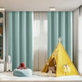 thumbnail image 4 of Btomtd Bedroom Curtain Panel Set, Elegant Overlay Curtains for Window Blocking, Decorative Blackout Curtains for Light Control - 51.96"x62.99", Mint Green, 4 of 8