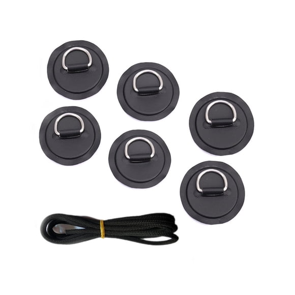 Kenally Juego de 6 uds de parches de anillo en D para canoa, accesorios profesionales para deportes acuáticos, barcos, parche fijo de tamaño Bombillas para automóviles