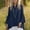 Navy, variant on Daiosportswear Womens Dressy Lapel Collarlinen Shirts Button Down High Low Blouses Solid Bell Sleeve Tops,3/4 Length Sleeve Womens Tops Sky Blue S(S)