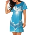 thumbnail image 2 of Xecao Nuage en Forme de Cœur pour Femmes Chemise de Nuit Ample Manches Courtes Décontractée Imprimée, 2 of 6
