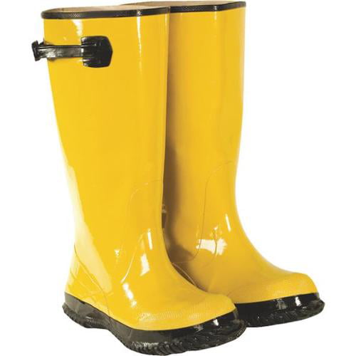 Size 18 Hi-Vis Yellow 17 in Overshoe Rubber Slush Boot