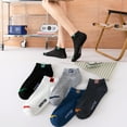 thumbnail image 3 of 5 Pairs Mens Letters SP Short Socks Spring And Summer Shallow Low Top Sport Short Socks Trend In Tube Socks Middle Tube 5 Pairs One Size, 3 of 6