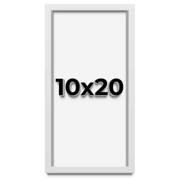 10x20 Shadow Box Frame White | 1 Inches Deep Real Wood Contemporary Shadowbox Display Frame | UV