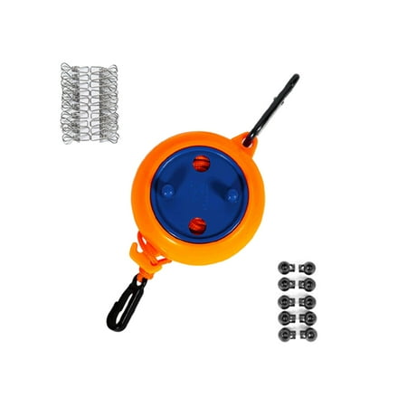 

Camping Clothesline No Drill Laundry Drying Rope for Hotels Camping Bathroom Orange 10m with Clip