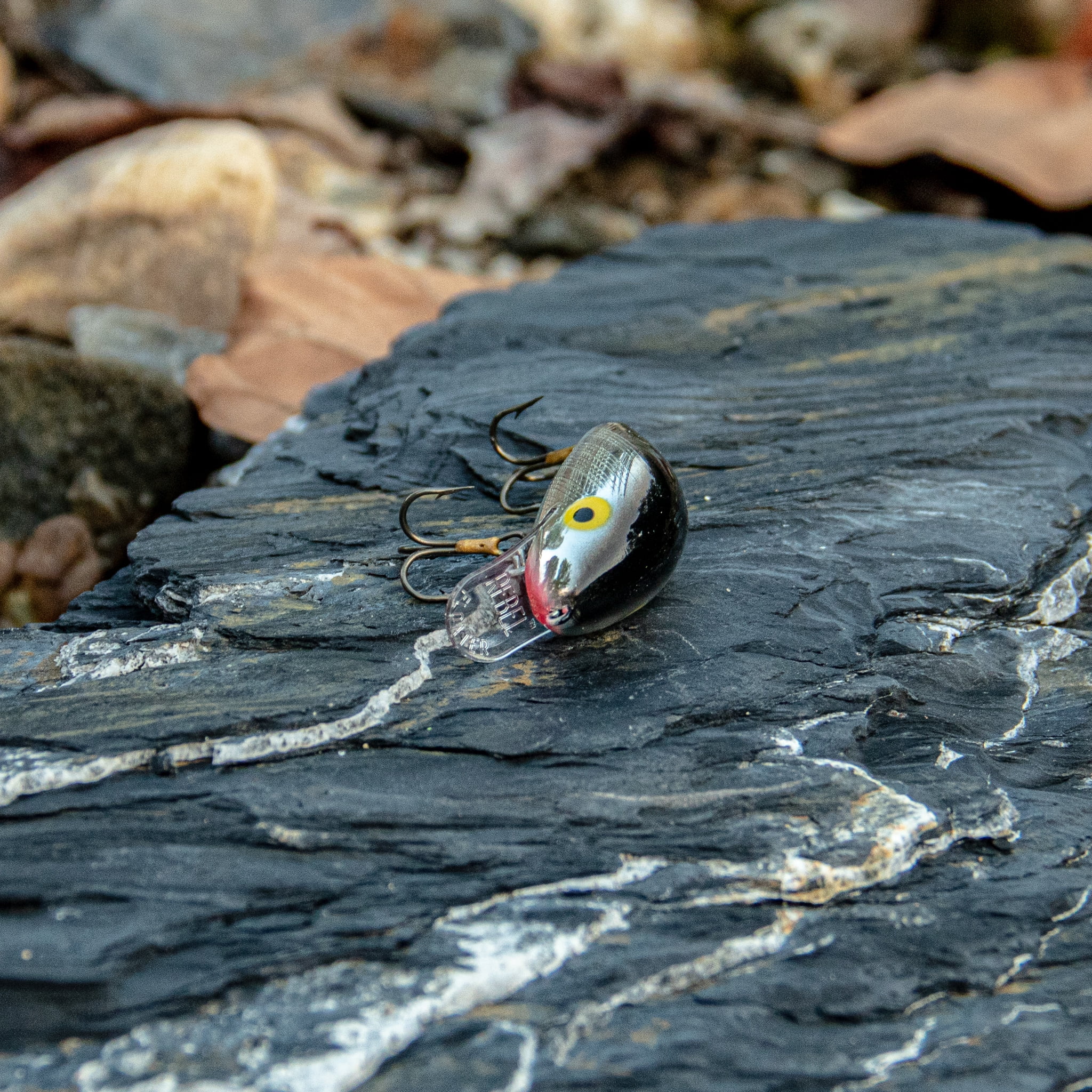 Rebel Humpback Crankbait Silver Black 1 3/4" 1/4 oz.