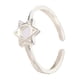 thumbnail image 1 of Las garras del anillo de cola con apertura de oreja de gato de plata esterlina S925 se rodean entre sí, 1 of 5