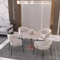 thumbnail image 2 of LeisureMod Bristol 35" Round Dining Table with Sintered Stone Top and Cherry Steel Pedestal Base for Modern Kitchen and Dining Room, 2 of 9