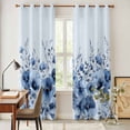 thumbnail image 3 of Blue Blooms Floral Kitchen Curtains Window Panels, Spring Flowers Botanical Blue Ombre Insulated Window Treatment Curtain, Grommet Curtains for Bedroom/Living Room/Bathroom, 2 Piece 42"Wx84"L, 3 of 8