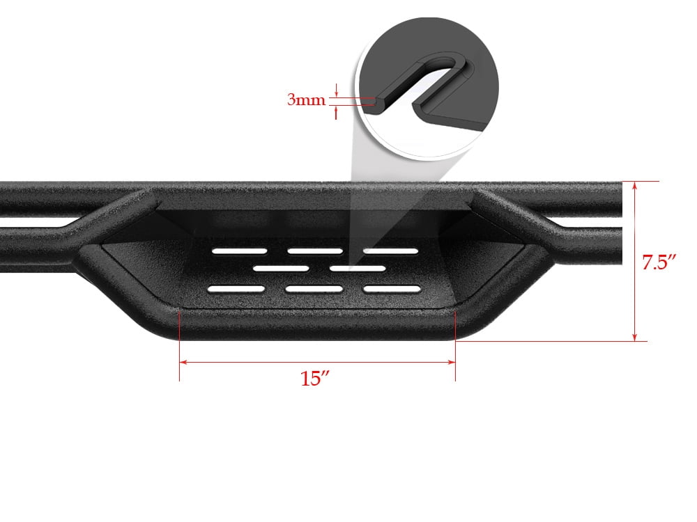 APS Black 6 Inches Tubular Drop Down Style Nerf Bars Running Boards Compatible with Dodge Ram 1500 2009-2018 Quad Cab
