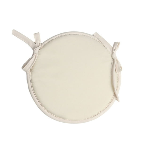 Cojín de algodón Yuarrent para silla redonda Bistros con lazos duraderos beige
