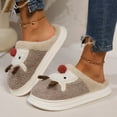 thumbnail image 5 of Mzoazpie 2024 Christmas Slippers for Women Deer Warm House New Year Shoes US Size 7.5, 5 of 9