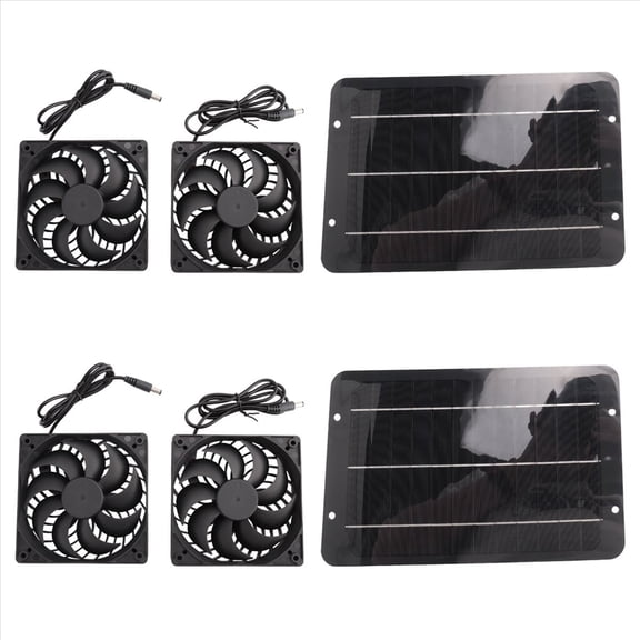 2X 12V Solar Exhausts Fan 6 Inch Ventilator Panel Powered Air Extractor