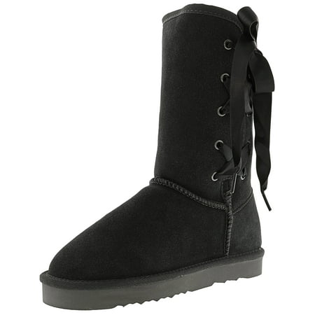 - Women's Aliciah Grey Mid-Calf Leather Boot - 5M