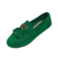 thumbnail image 3 of Domuza Women's Wide Loafers Casual Slip on Flat Shoes new Comfort Penny Loafers with Arch Support Women Dressy Moccasins for Daily Wear Green 10（EU-43）, 3 of 7