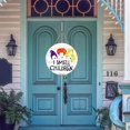 thumbnail image 2 of Letrero de Halloween para puerta de entrada, colgadores de puerta de madera de Halloween, decoraciones, corona blanco, 2 of 8