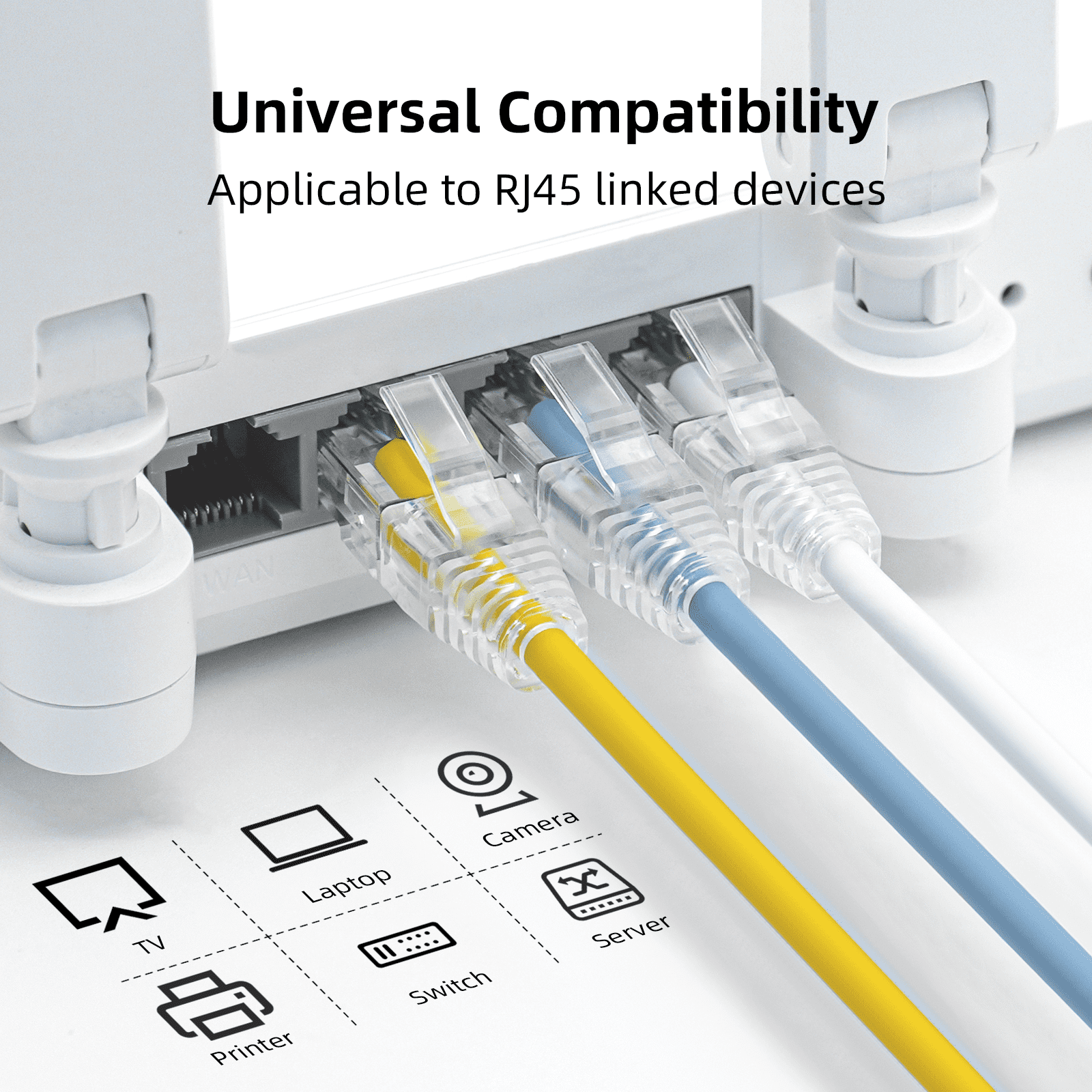 Dutevolns Cat6A Ethernet Patch Cable 1.64 FT (10 Pack), Slim Cat 6 Patch Cables 10Gbps 550Mhz, UTP Pure Copper Patch Cables Cat6, Flexible Thin Cat6a Patch Cable for Network Devices Setup