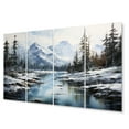thumbnail image 2 of Designart "Canada Misty Mountain IV" Winter Landscape Metal Wall Decor Set, 2 of 5