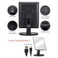 thumbnail image 4 of relayinert LED Makeup Mirror 360 Degrees Rotating ABS Plastic Frame Desktop Cosmetic Mirror Battery Powered 16LEDs Black, 4 of 8