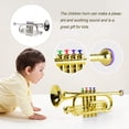 thumbnail image 3 of Bewildely Instrumento de viento de saxofón emulacional, juguetes de aprendizaje, entretenimiento, trompeta, casa de juego, Mini cuerno, diseño Juguetes Educativos Dorado, 3 of 6