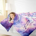 thumbnail image 4 of Homewish Cute Cartoon Unicorn Bedding Comforter Set,Dreamy Princess Castle Twin Comforter Sets,Pink Purple Bedding Set For Girls Kids,Ultra Soft Home Decor Reversible,2-Piece, 4 of 8
