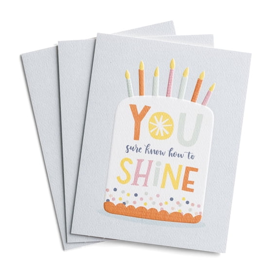 DaySpring Happy Birthday Cards You Shine with Envelopes 3 Count