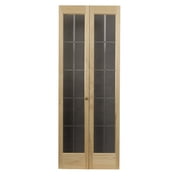 American Wood Pioneer Full Glass Bifold Door, 24-in. x 80-in., Unfinished Pine