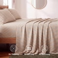 thumbnail image 2 of U by Bedsure Gingham Queen Sheets, 4 Pieces 16" Deep Pockets Soft Prewashed Microfiber Plaid Bed Sheets Set, Brown, 2 of 9