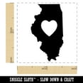thumbnail image 2 of Illinois State with Heart Self-Inking Rubber Stamp Ink Stamper - Fuchsia Ink - Small 1 Inch, 2 of 7