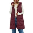 thumbnail image 6 of Towmus Oversized Long Down Vest for Women Winter Warm Padded Down Jacket Full-Zip Sleeveless Hooded Long Puffer Vest Winter Coats, 6 of 6