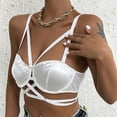 thumbnail image 6 of Women's Summer Lace Camisole Strappy Plain V Neck Sleeveless Spaghetti Straps Vest Sexy Bralette Cami Crop Top, 6 of 6