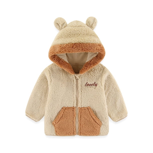 Abrigo De Invierno Para Niños Pequeños, Chaquetas Para Niños Y Niñas, Ropa De Otoño Para Bebés, Chaqueta Cálida Con Capucha, Ropa Para Niños, Top De Felpa Caqui Odeerbi LM103-7641