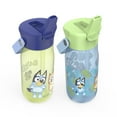 thumbnail image 3 of Zak Designs 18oz Harmony Bluey Recycled Plastic Water Bottle for Travel or At Home, Leak-Proof When Closed with Straw Lid and Carry Handle, 2-Pack (Bluey and Bingo), 3 of 11