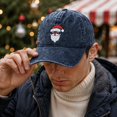 thumbnail image 5 of WULMLEO Unisex Vintage Christmas Baseball Hats Santa Pattern Embroidery Multi Sun Hats Navy One Size, 5 of 6