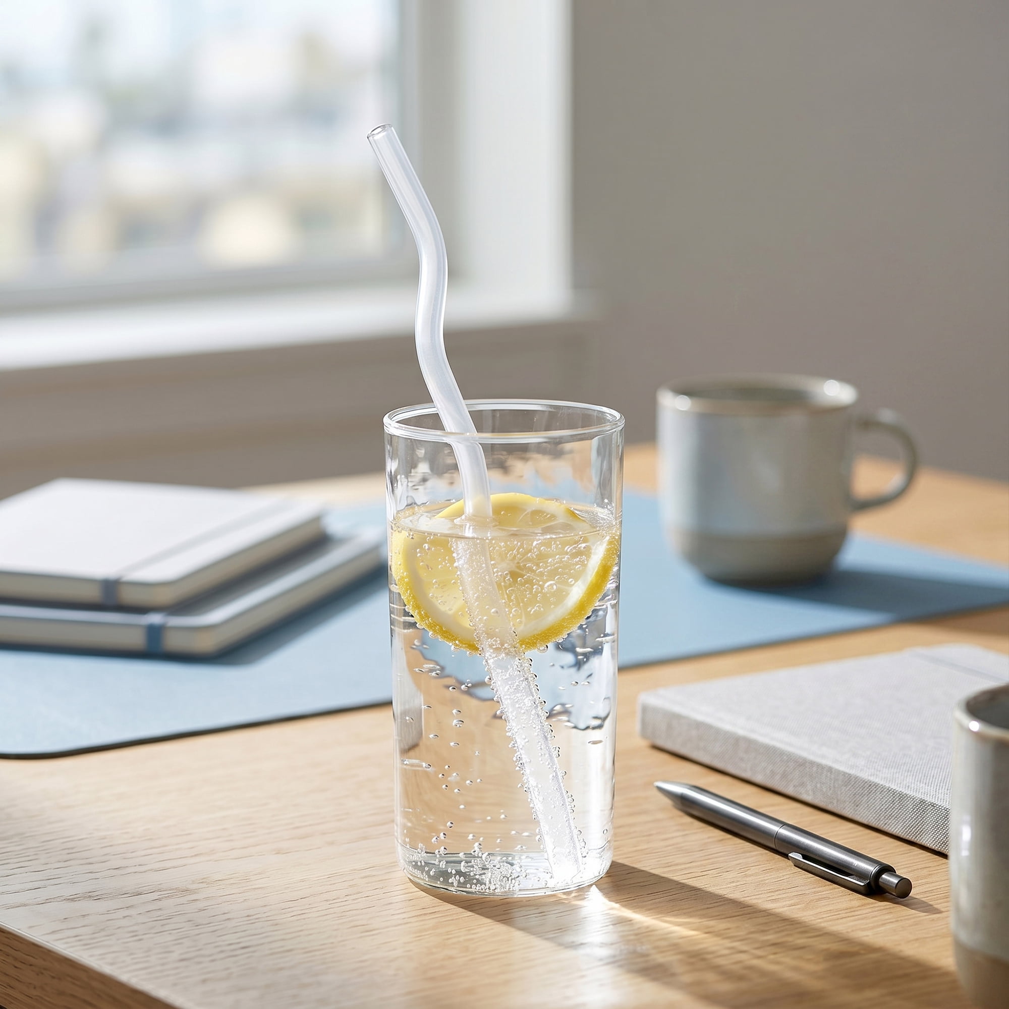 Unique Bargains 10Pcs Reusable Glass Dishwasher Safe Straws White