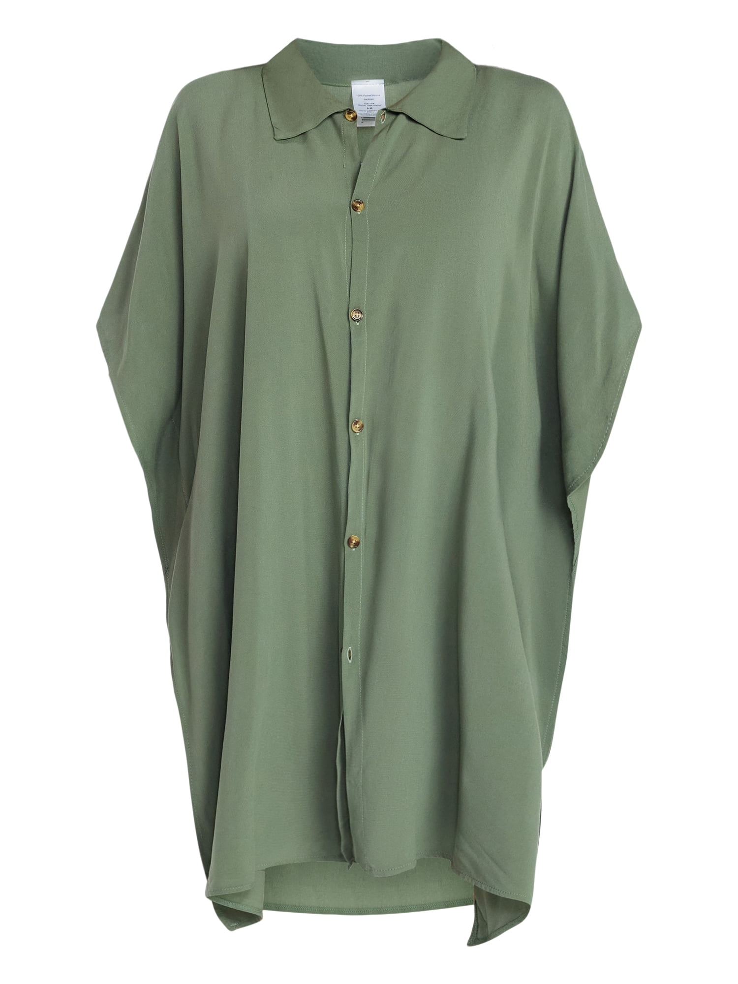 Time and Tru Women's Button-Down Coverup, Sizes S/M-2X/3X