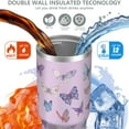 thumbnail image 4 of 1pc Butterfly 30oz Tumbler with Straw & Handle - Insulated Stainless Steel Cup | Holiday Gift for Man Women (Christmas, Valentine's, Birthday), 4 of 7
