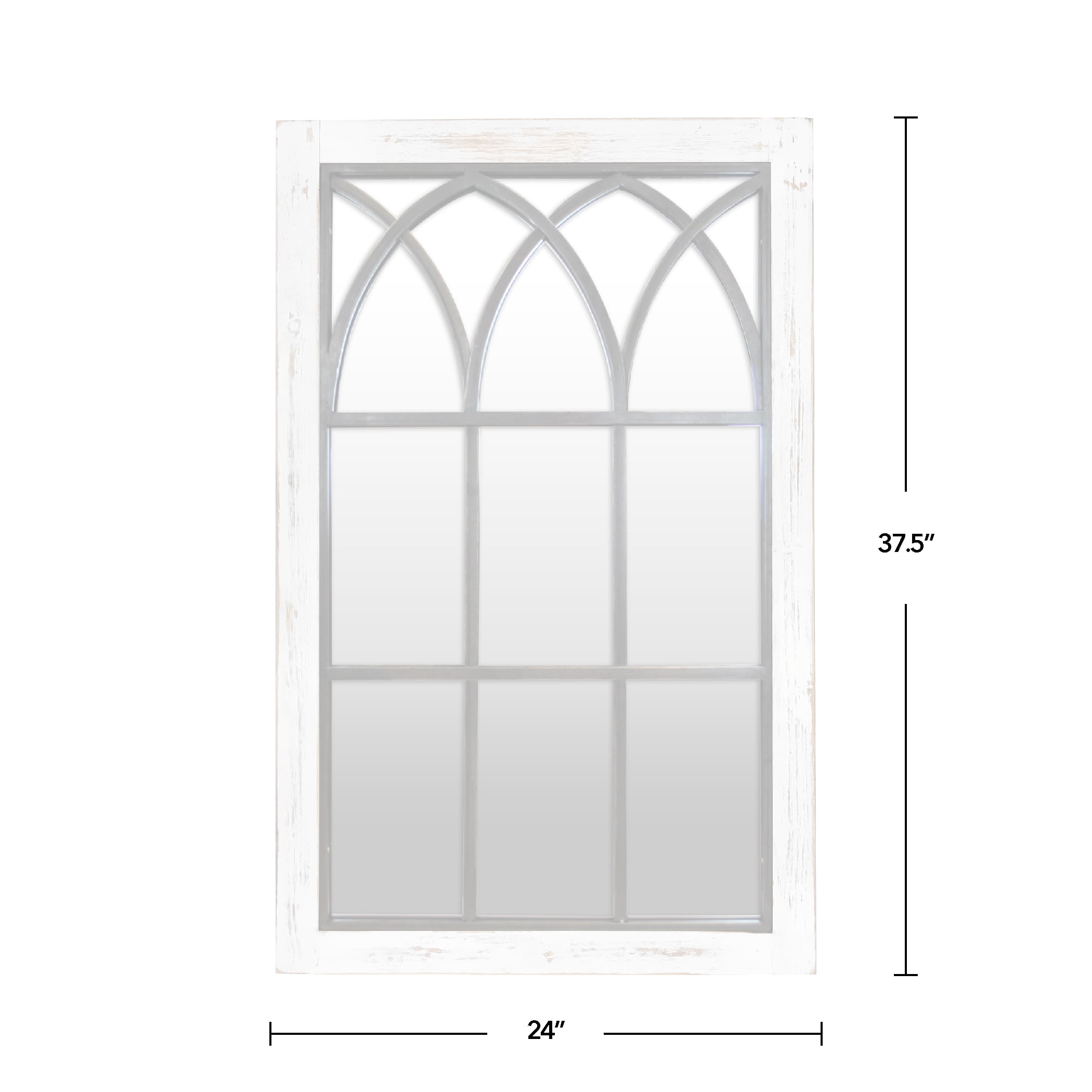 FirsTime & Co. White Vista Arch Wall Mirror, Farmhouse, Rectangular, 23.6 x 1.25 x 37.4 in