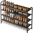 thumbnail image 1 of Shoe Rack 4 Tier Long Storage Organizer Wide Metal Shoe Shelf for Closet Entryway Black, 1 of 6