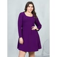 thumbnail image 7 of Plus Size Long Sleeve Knee Length Skater Dress, 7 of 7