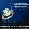 thumbnail image 2 of Gem Stone King 6.50 Ct Sky Blue Simulated Aquamarine London Blue Topaz 18K Yellow Gold Plated Silver 3-Stone Engagement Ring, 2 of 6