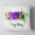 thumbnail image 2 of Designart Hong Kong Skyline - Cityscape Throw Pillow - 16x16, 2 of 5