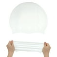 thumbnail image 5 of Unique Bargains 1 Pc Silicone Waterproof Stripes Swim Cap White, 5 of 5