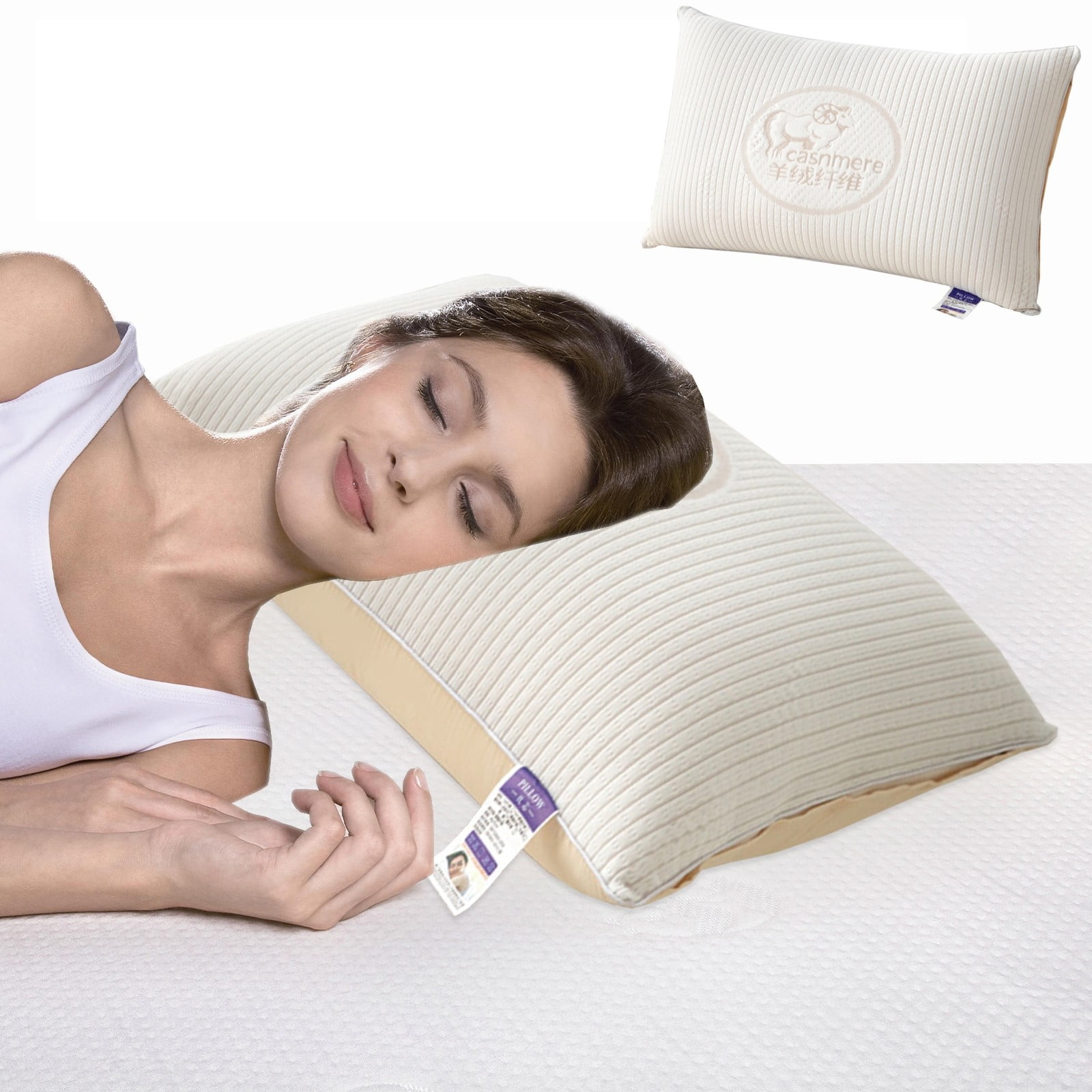 Pxyqht Ergonomic Neck Support Pillow, Cervical Support Foam Pillow, Breathable Sleeping Pillow, Comfortable Relaxation Pillow for Side and Back Sleepers