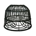 thumbnail image 5 of Rattan Lampshade Rattan Basket Chandelier Lamp Shade Woven Lampshade Round nature Replacement Wicker Pendant Light Cover for Living Room Black, 5 of 9